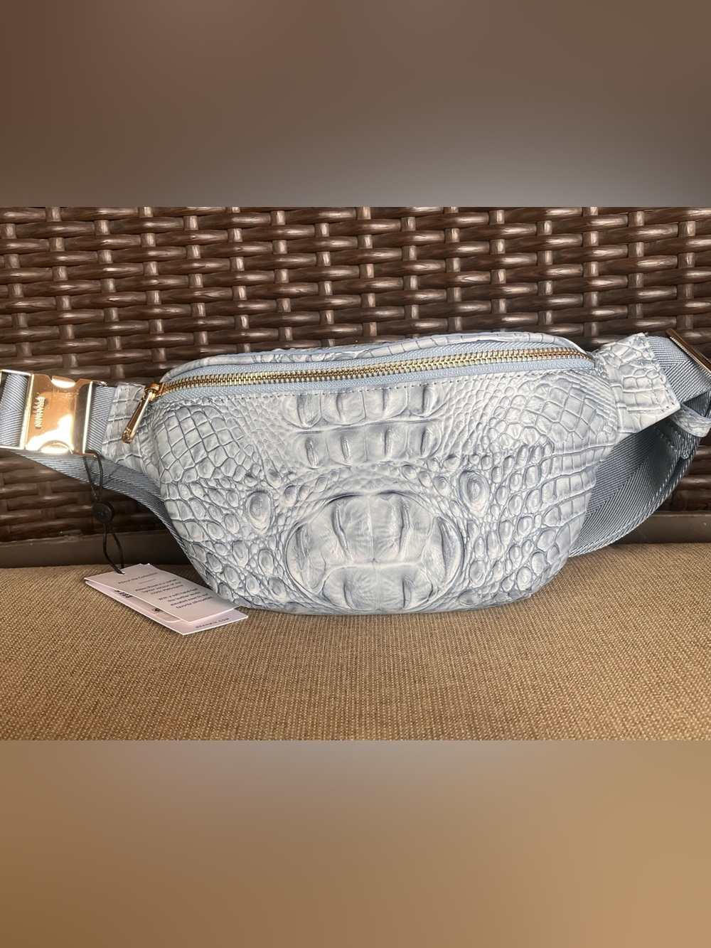 NWT Brahmin HOLLIS in STONEWASH ALDEN ROAD Waist/Belt/Fanny Pack/Crossbody Bag